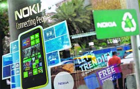 A Nokia showroom in New Delhi. Nokia has been served with an income tax demand of about Rs 20.8 billion in one of several tax disputes involving a foreign firm