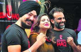 The star cast of the upcoming movie, “Sadda Haq”, in Ludhiana on Thursday