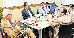 Governor NN Vohra chairs a meeting to review the progress of major development projects of the Shri Mata Vaishno Devi Shrine Board at Katra on Thursday