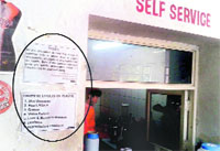 A notice listing the harmful effects of plastic pasted at a canteen at the PAU. 