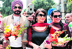 Singer-actor Jassi Jasraj and actor Preeti Jhangiani promote their upcoming Punjabi film Bikkar Bai Sentimental