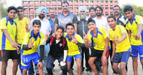 Students of Guru Nanak Khalsa School in a jubilant mood after winning a match during the Junior Boys and Girls Handball Championship at Sector 19 in Chandigarh on Saturday