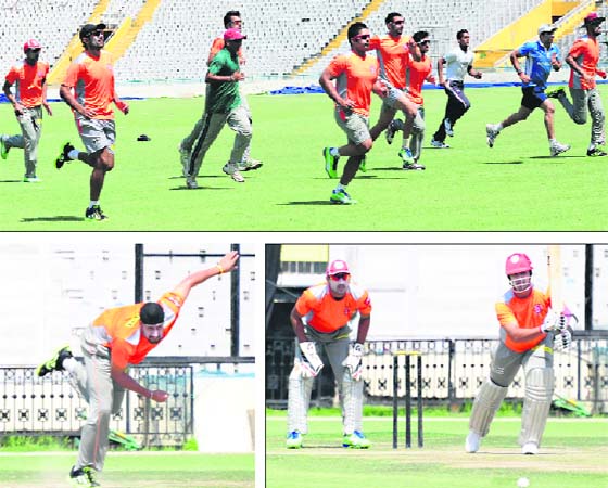 Get Set Go Kings XI Punjab players attend a practice session followed by a practice match at the PCA Stadium in Mohali on Saturday