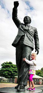 A statue of former South African President Nelson Mandela outside the Victor Verster Prison near Paarl in the Cape winelands