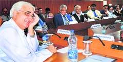 Union Minister of External Affairs Salman Khurshid at a seminar in Chandigarh on Saturday. Tribune photo: S Chandan