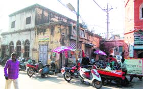 A view of the structure on the road between Hall Gate and Sikandari Gate in Amritsar which the MC plans to demolish