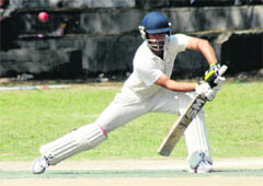 A batsman in action during a match in the 5th All-India Uttarakhand Cup Cricket  in Dehradun on Sunday. @@