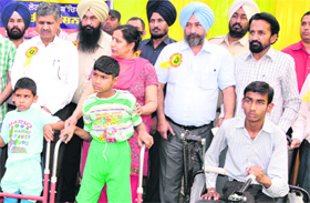 Differently-abled children were provided with tricycles by Chief Parliamentary Secretary Sarup Chand Singla at the Government Elementary School in Bathinda on Monday.