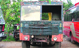 A file photo of an MC tipper without a number plate that was impounded by the traffic police near the Jagraon Bridge area on August 11 last year.