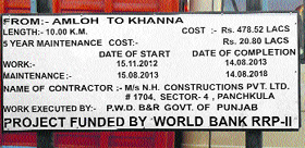 A notice board displaying information about the project.