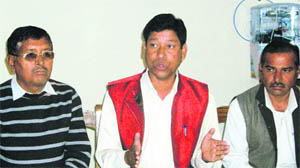 General Secretary of the state unit of the CPI Anand Singh Rana announces presidential candidate in Mussoorie.