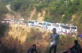A traffic jam near Kangra