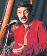 Classical vocalist Surmani Dattatreya L Velankar performs in Chandigarh on Thursday.