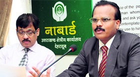 Chief General Manager of NABARD, Dehradun, S. Selvaraj addresses a press conference in Dehradun on Thursday.