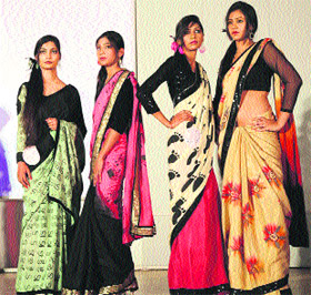 Students showcase dresses during a fashion show at DAV Girls' College, Yamunanagar, recently. 