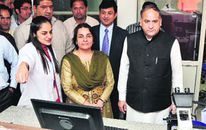 Minister for Health Shabir Ahmed Khan at the inauguration of a laboratory in Jammu on Thursday. 