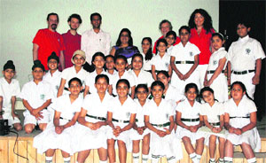 Students of Delhi Public School interact with France-based NGO Dolphin Embassy in Amritsar. 