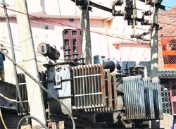 About 7,395 distribution transformers were damaged in Jammu region during 2012-13. Tribune photo: Inderjeet Singh