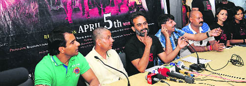 Sadda Haq team members address a press conference in Chandigarh on Friday.