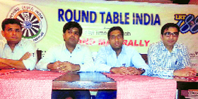 Members of the Ludhaina Round Table at a press conferance in Ludhiana.