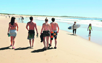 Beach goers at Jose Ignacio beach