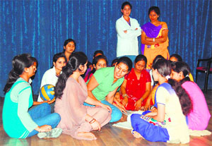 Artistes stage a play at the Hermitage in Amritsar on Sunday. 