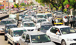 traffic jams were witnessed across the city as a large number of candidates reached here to take the exam