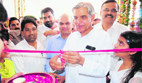 Union Railway Minister Pawan Kumar Bansal inaugurates the Emergency-cum-Mother and Child Health Block at the Civil Hospital (below) at Mani Majra in Chandigarh on Sunday.