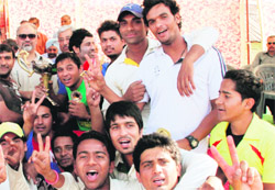 The Doon Tigers team that won the 5th All-India Uttarakhand Cup Cricket Tournament played at the Rangers College ground in Dehradun on Sunday.