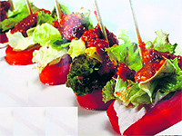 Tomato salad with peanut sauce