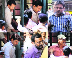 The accused in the building collapse case being produced in a Thane court on Sunday