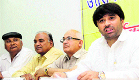 President of the Uttaranchal Sanyukt Sarv Samaj Sangthan Japinder Singh at a press conference in Dehradun on Monday.