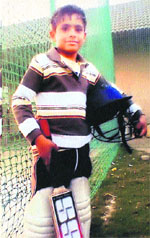 Sagar gets ready for net practice in Sonepat