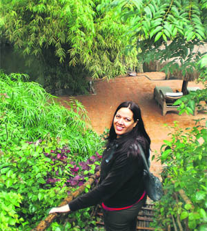 Heading down to the Cauvery bank at the Amanvana Spa, Coorg