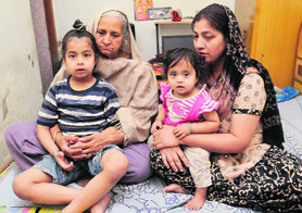 The grieving family of the victim who was killed in a road accident. 