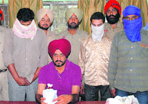 CIA staff along with the three persons arrested in connection with drug trafficking in Jalandhar on Wednesday. 