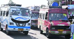 Dependence on mini buses spells a trail of travails. Tribune photo: Anand Sharma