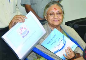 Chief Minister Sheila Dikshit at a press conference in New Delhi on Thursday
