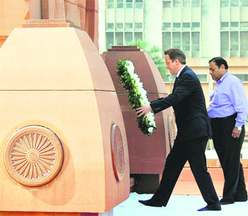 British Prime Minister David Cameron during his visit to the Jallianawala Bagh.