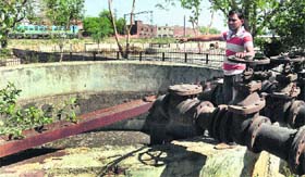 A view of a water management plant in Faridabad