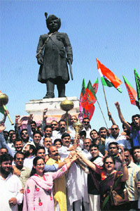 BJP state president Jugal Kishore launched Yuva Adhikar Yatra in Jammu on Thursday
