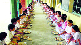 A mid-day meal served in a school.