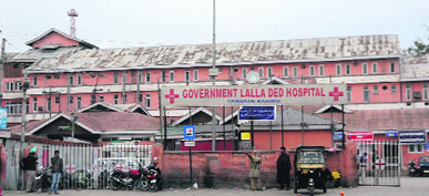 A view of Lal Ded Hospital in Srinagar on Friday. 
