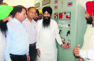 Punjab PWD Minister Sharanjit Singh Dhillon inaugurates a sub-station at Gaunsgarh village near Ludhiana on Friday.
