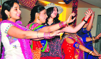 Members of Niharika, a womens club, celebrate Baisakhi in Ludhiana.