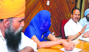 The assault victim deposes before Divisional Commissioner SR Ladhar in Jalandhar on Friday.