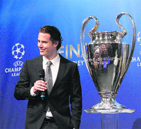 Former Borussia Dortmund player Lars Ricken at the draw for the Champions League semifinals