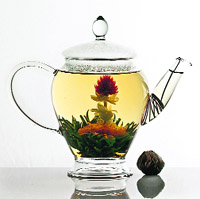Some varieties of tea blossom into flower shapes once these are dipped in hot water