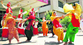 Students take part in the Baisakhi celebrations at Shemrock School.