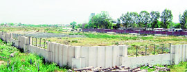 A view of the proposed cricket ground at Ranjit Avenue in Amritsar.